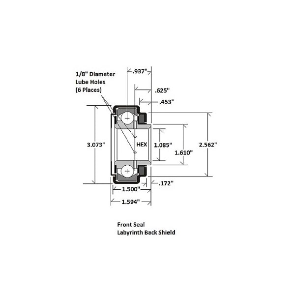 Straight Faced Bearing 1SP-B1081-2